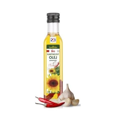 Bio panenský slnečnicový olej Sungarden chili cesnak 240ml