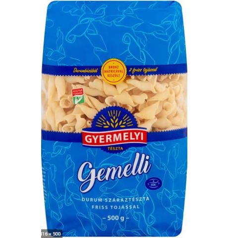 Gyermelyi Gemelli 2 vaječné cestoviny z tvrdej pšenice sušené 500g: