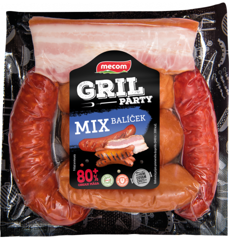 Balíček gril párty mix so slaninou 750g Mecom