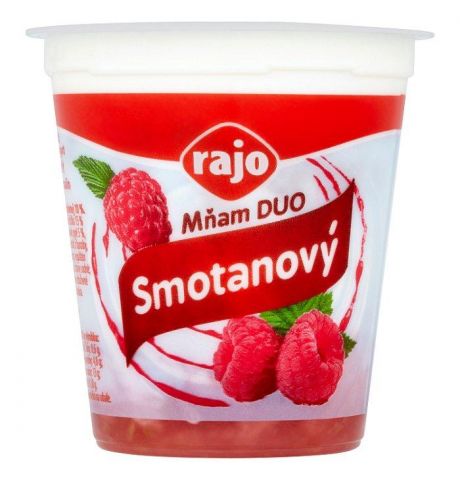 Rajo Mňam Duo Smotanový jogurt malinový s kúskami malín 145 g