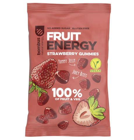 Cukr. Bezlepkové Fruit Energy Jahoda Bombus 35g