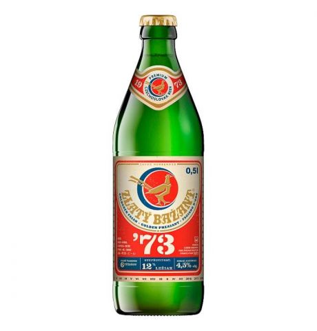 Zlatý Bažant '73 pivo svetlý ležiak fľaša 0,5 l