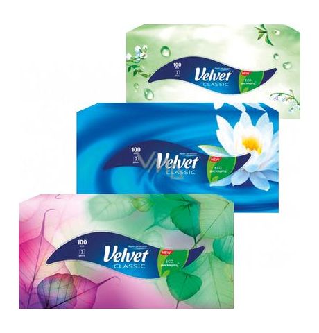 Velvet Classic hygienické vreckovky 2 vrstvové 100 kusov v krabičke 1ks