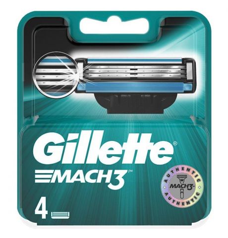 Gillette Mach3 Náhradné Holiace Hlavice, 4 Ks