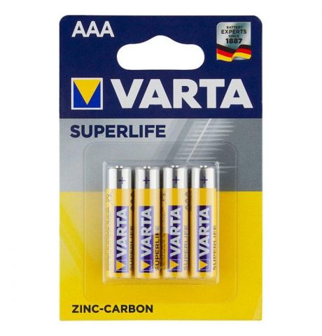 VARTA Superlife AAA zinko-uhlíkové batérie 4 ks