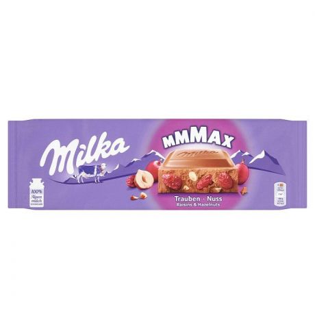 Milka Mmmax mliečna čokoláda hrozienka a lieskové orechy 270 g