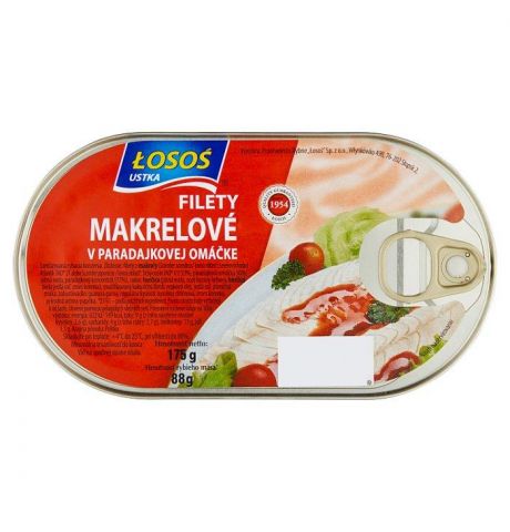 Łosoś Ustka Filety makrelové v paradajkovej omáčke 175 g