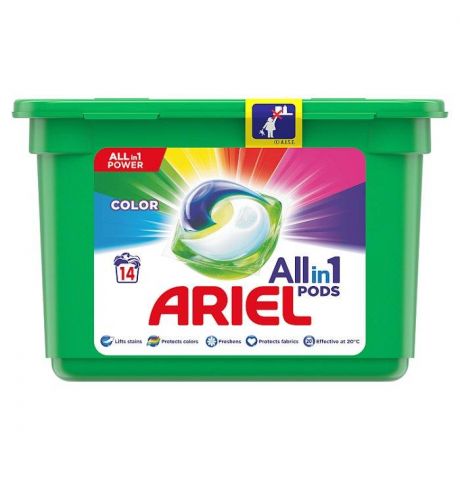 Ariel All In 1 Pods Color, Gélové Kapsuly Na Pranie, 14 Praní