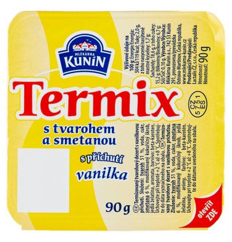Mlékárna Kunín Termix tvarohový dezert s vanilkovou príchuťou 90 g
