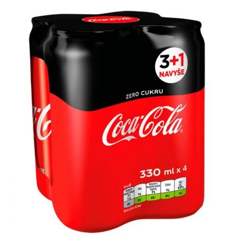 Coca-Cola Zero, 4 x 330 ml
