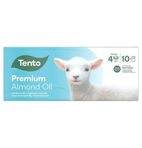 Tento Premium Almond Oil hygienické vreckovky 4 vrstvové 10 x 10 ks