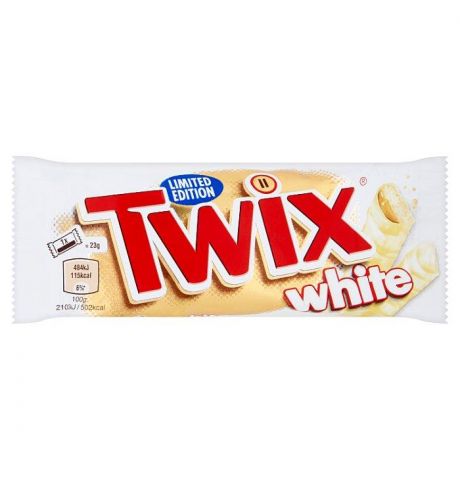 Twix White celomáčaná sušienka s karamelom v poleve z bielej čokolády 2 x 23 g