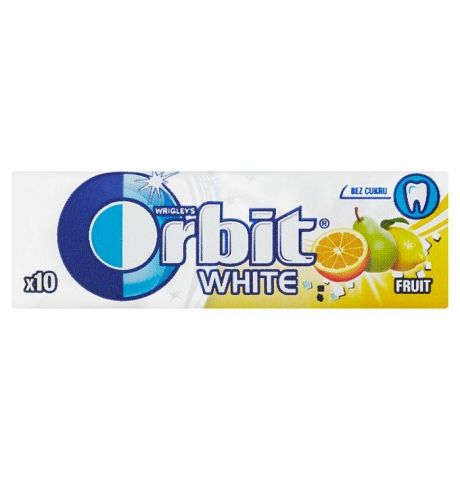 Wrigley's Orbit White Fruit žuvačka bez cukru s ovocnou príchuťou 10 ks 14 g