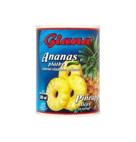 Kompót ananás plátky 580ml GIANA /340g