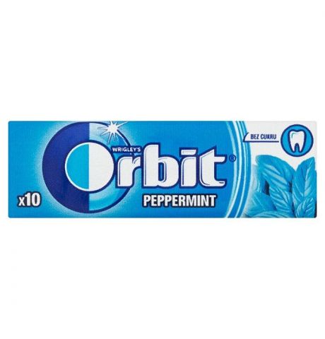 Wrigley's Orbit Peppermint žuvačka bez cukru s mätovou príchuťou 10 ks 14 g