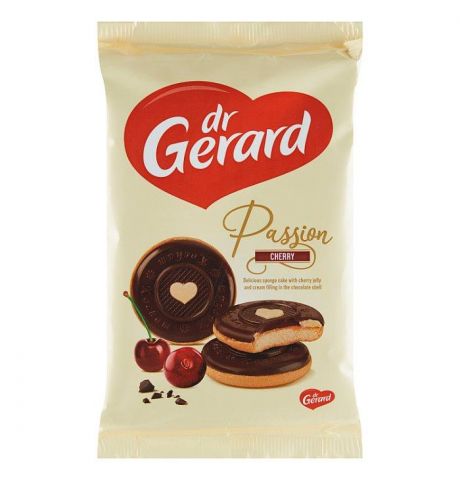 dr Gerard Passion piškóty s višňovým želé, smotanovým krémom a čokoládou 150 g