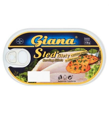 Giana konzerva Rybie filety sleďové v horčicovej omáčke 170g