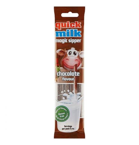 Quick Milk Magic Sipper Chocolate slamky s cukrovým granulátom na ochutenie mlieka 5 x 6 g (30 g)
