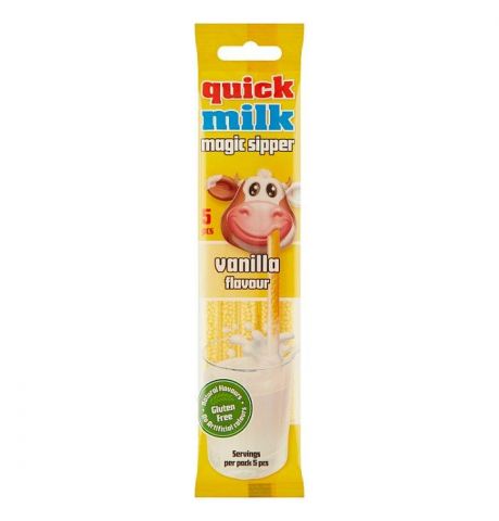 Quick Milk Magic Sipper Vanilla slamky s cukrovým granulátom na ochutenie mlieka 5 x 6 g (30 g)