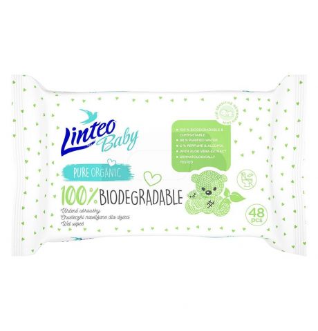 Utierky Vlhčené Detské Biodegradable Linteo 48ks