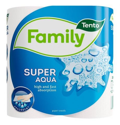 Tento Family Super Aqua papierové utierky 2 vrstvy 2 kotúče