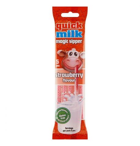 Quick Milk Magic Sipper Strawberry slamky s cukrovým granulátom na ochutenie mlieka 5 x 6 g (30 g)