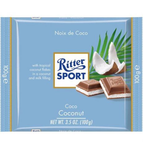 Čokoláda Ritter Sport Mliečna Kokos 100g