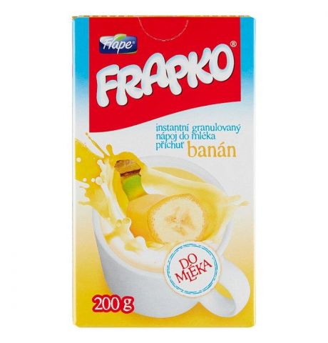 Frape Frapko Instantný granulovaný nápoj v prášku s príchuťou banánovou do mlieka 200 g