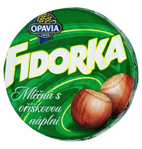Opavia Fidorka Mliečna s orieškovou náplňou, oplátka, zelená 30 g
