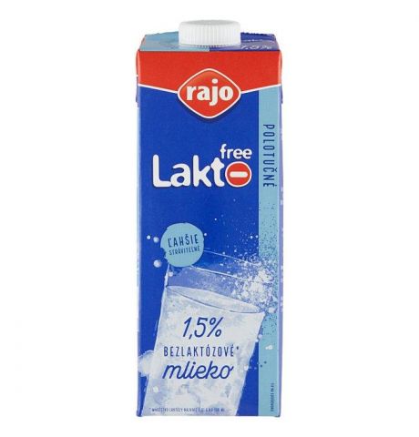 Rajo Lakto Free Mlieko polotučné 1,5% 1 l