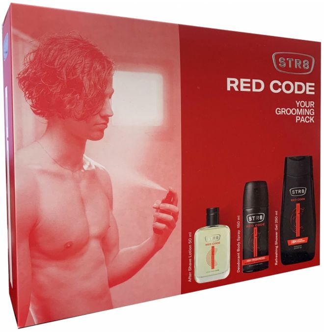 STR8 RED CODE voda po holení 50ml + deo sprej 150ml + sprchovací gél 250ml