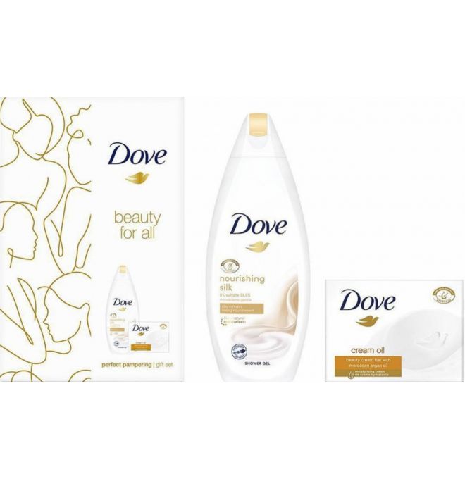 Balíček Vian. Dove Beauty Nourishing silk (Sprch. gél 250ml+mydlo 100g)