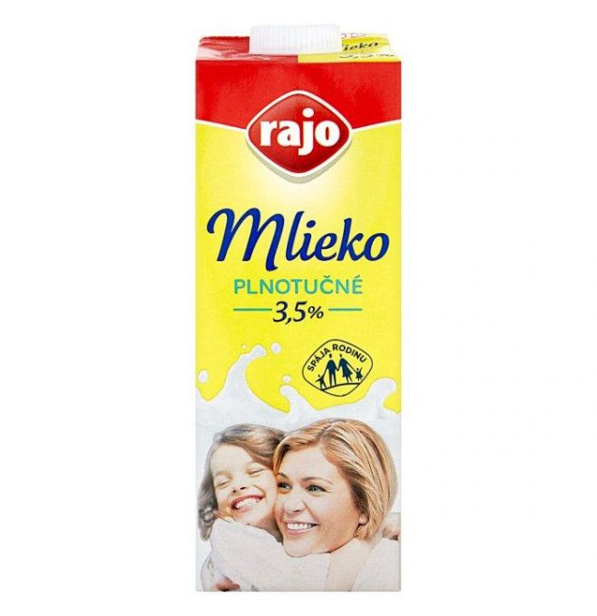 Rajo Mlieko plnotučné 3,5% 1l