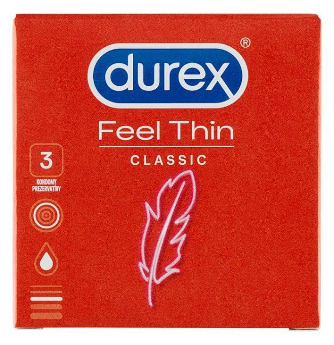 Durex Feel Thin Classic prezervatívy 3ks