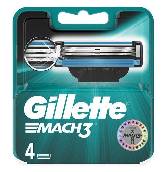 Gillette Mach3 Náhradné Holiace Hlavice 4Ks