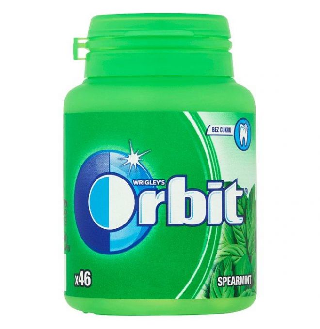 Wrigley's Orbit Spearmint žuvačka bez cukru s mätovou príchuťou 46 ks 64 g
