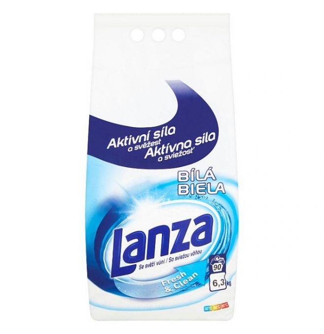 Lanza Fresh & Clean Biela prášok na pranie 90 praní 6,3 kg