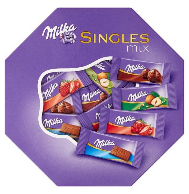 Milka Singles Mix výber mini mliečnych čokolád 138 g