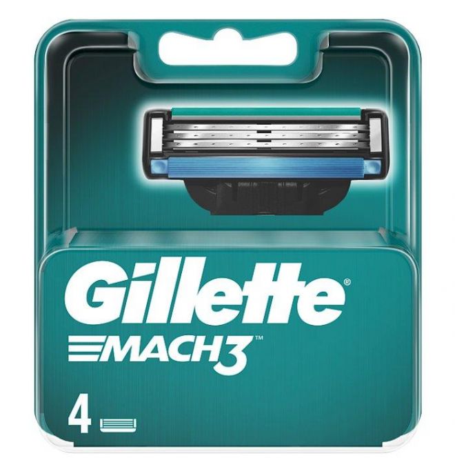 Gillette Mach3 Holiace Hlavice Pre Mužov, 4 Náhradné Holiace Hlavice
