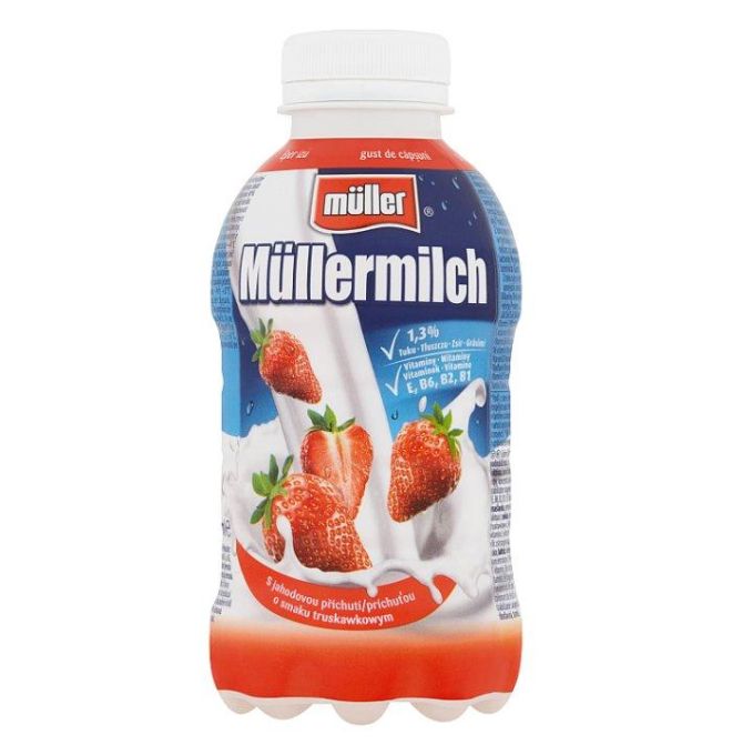 Müller Müllermilch Mliečny nápoj s jahodovou príchuťou 400g