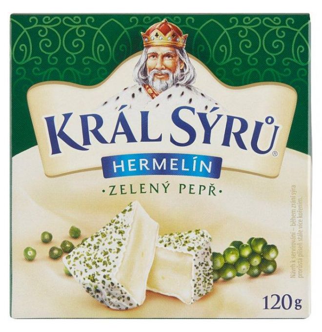Král Sýru Hermelín so zeleným korením 120g