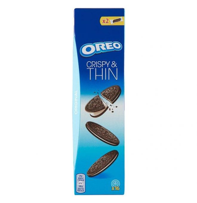 Oreo Crispy and Thin tenké sušienky s vanilkovou náplňou 96 g