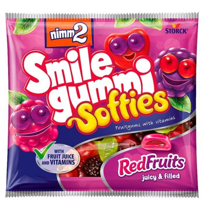 nimm2 Smilegummi Softies Red fruits bonbóny 90 g