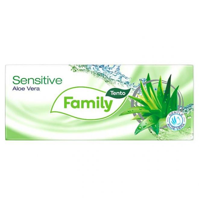 Tento Family Sensitive Aloe Vera hygienické vreckovky 3 vrstvové 10 x 10 ks