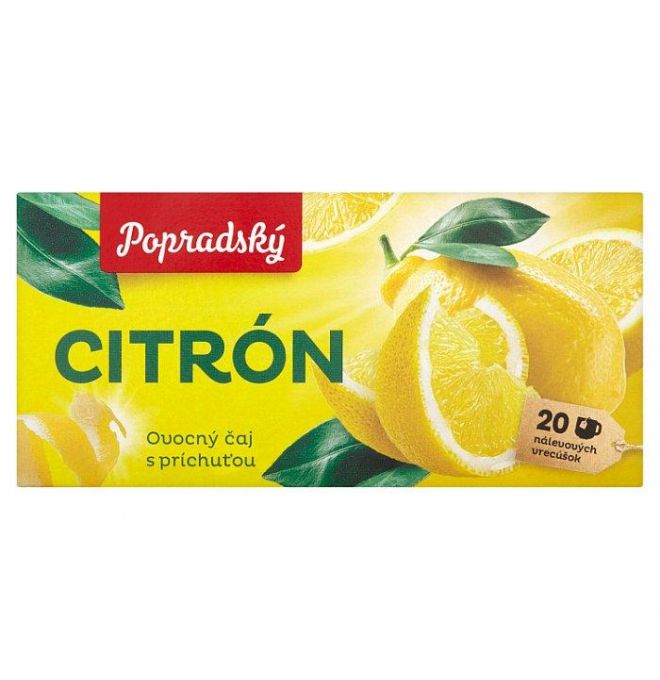 Popradský Citrón ovocný čaj s príchuťou 20 x 2 g