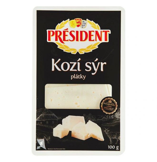 Président Kozí syr plátky 100 g