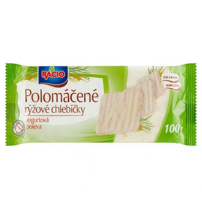Racio Polomáčané ryžové chlebíčky jogurtová poleva 100g