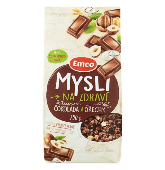 Emco Mysli na Zdraví Chrumkavé čokoláda a orechy 750 g