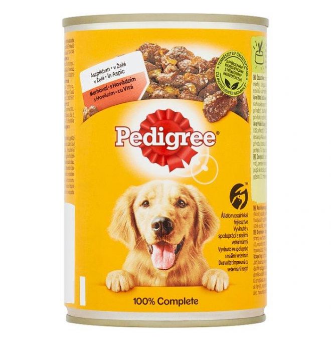 Pedigree S hovädzím v želé kompletné mokré krmivo pre dospelé psy 400 g