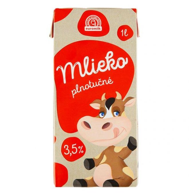 Euromilk Mlieko plnotučné 3,5 % 1l
